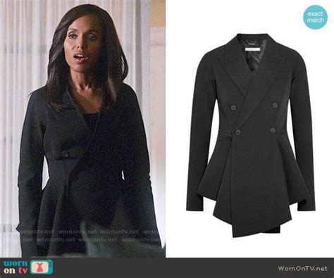 Olivia’s black peplum blazer on Scandal 